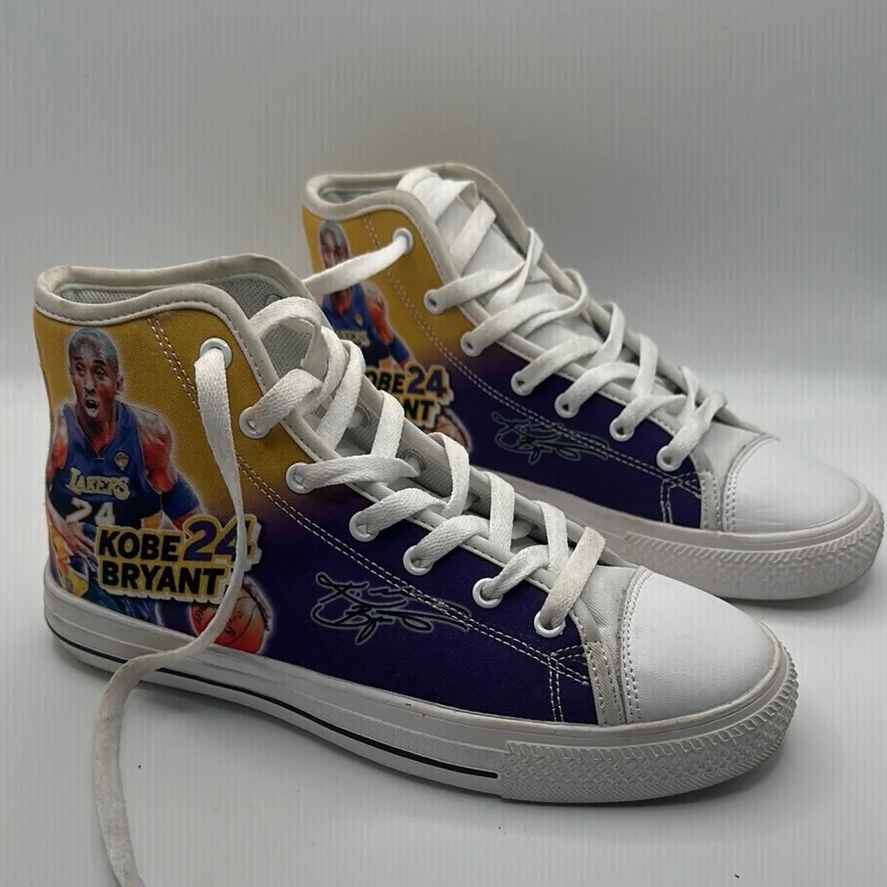 Custom Lakers Kobe Bryant Sz 36 Purple Yellow High-Top Sneaker Basketball Design